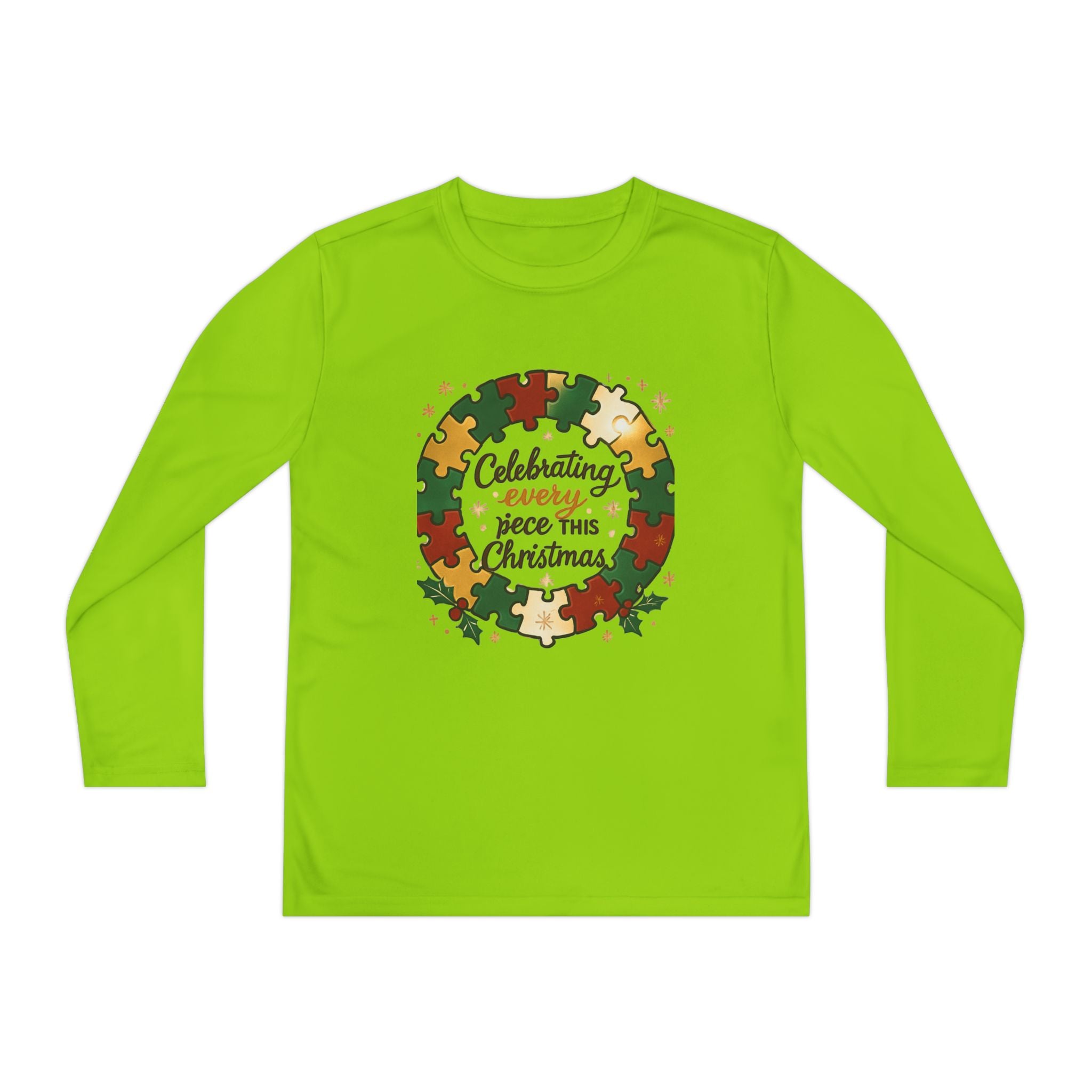 Autism Support Christmas Youth Long Sleeve — "Celebrating Every Piece This Christmas"