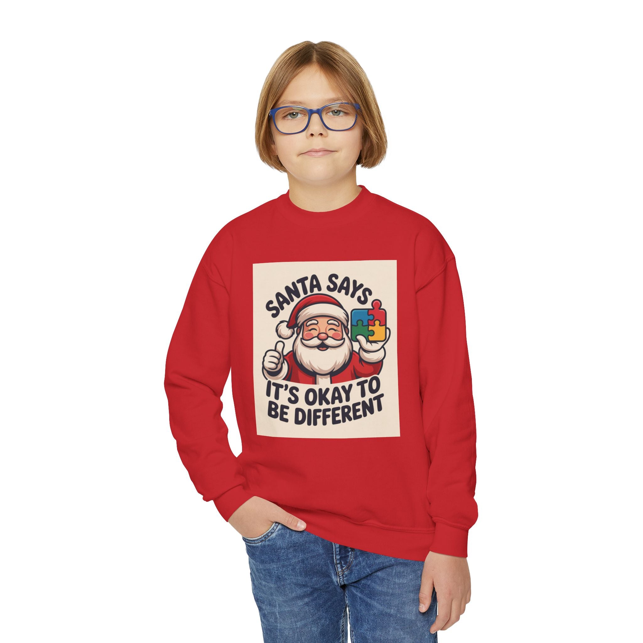 Santa Says It’s Okay To Be Different Youth Crewneck Sweatshirt