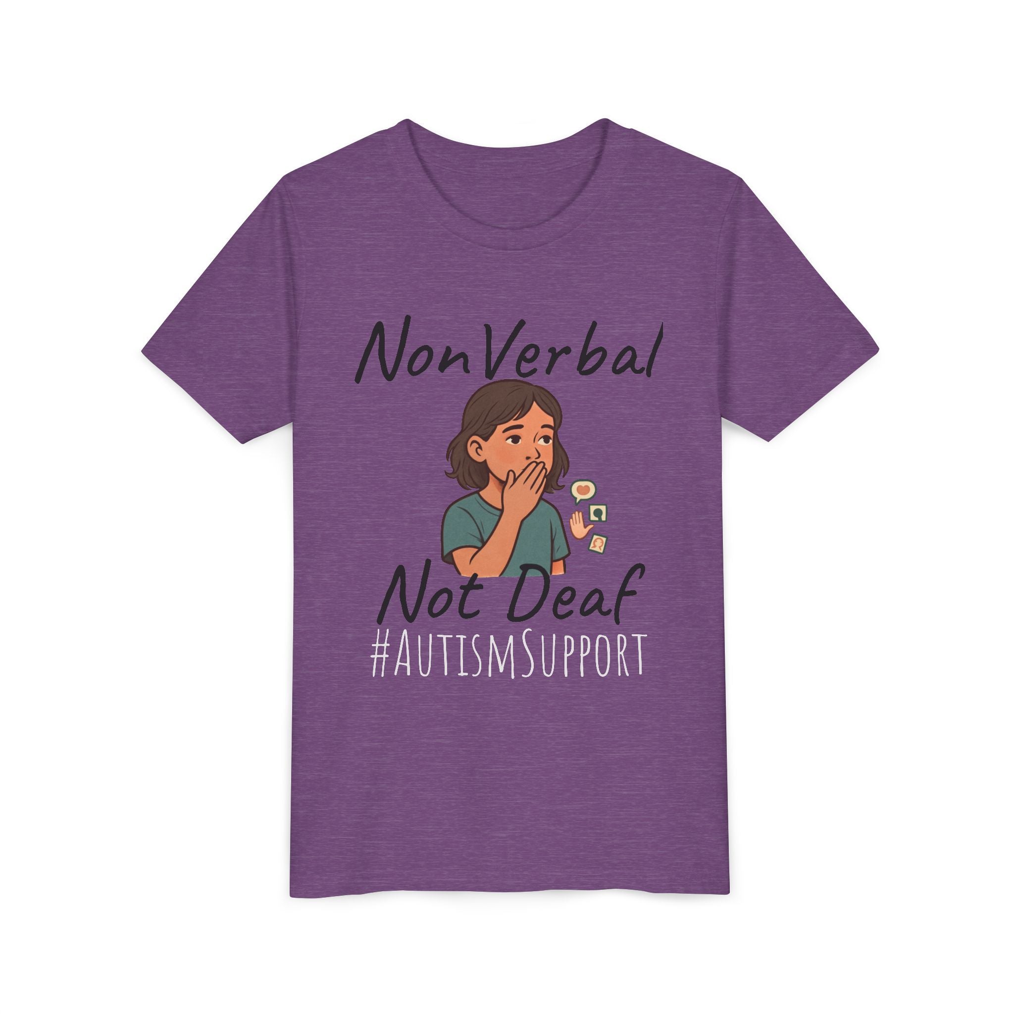 Autism Support Youth Tee — "NonVerbal Not Deaf" & Puzzle Piece "Unique'ism"