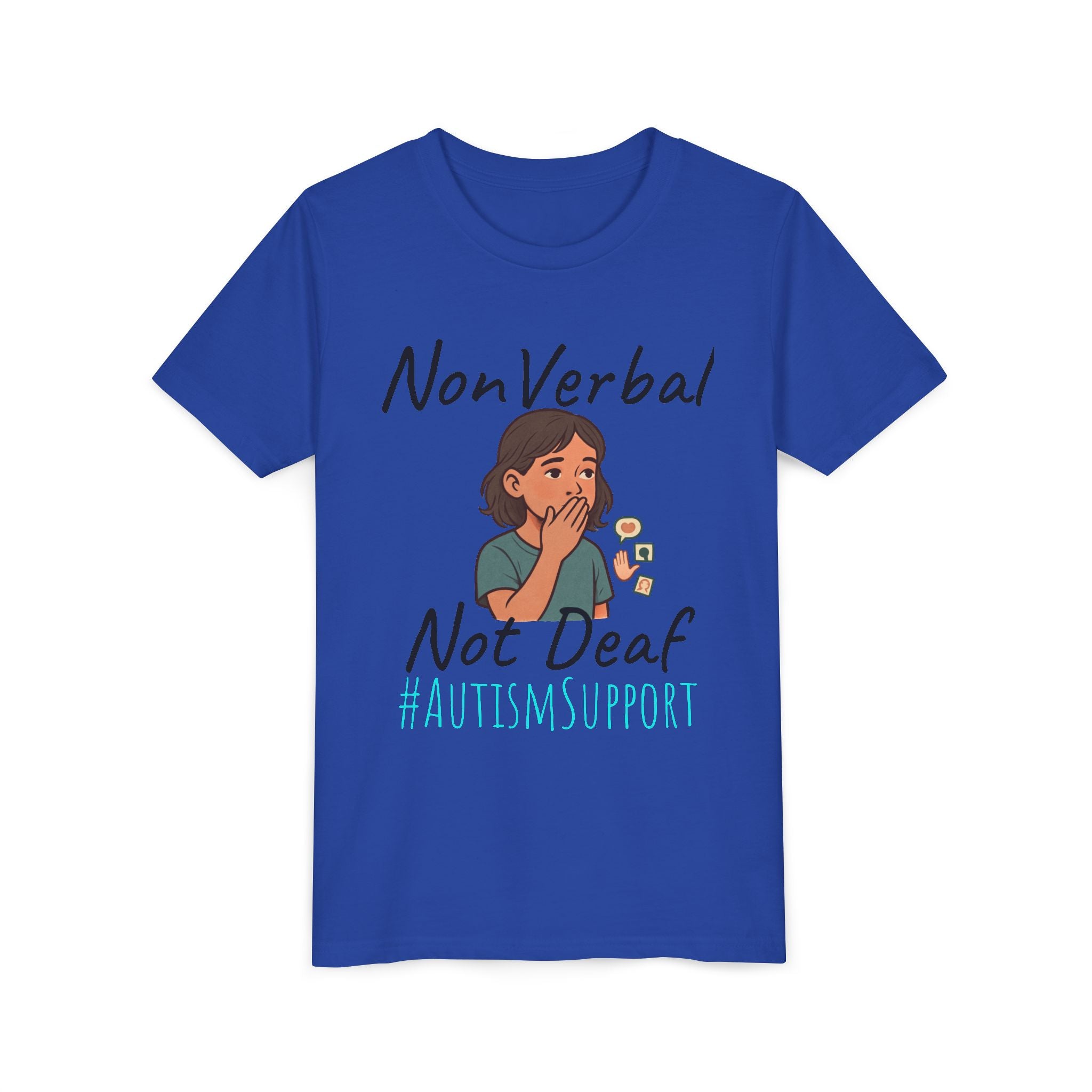 Autism Support Youth Tee — "NonVerbal Not Deaf" & Puzzle Piece "Unique'ism"