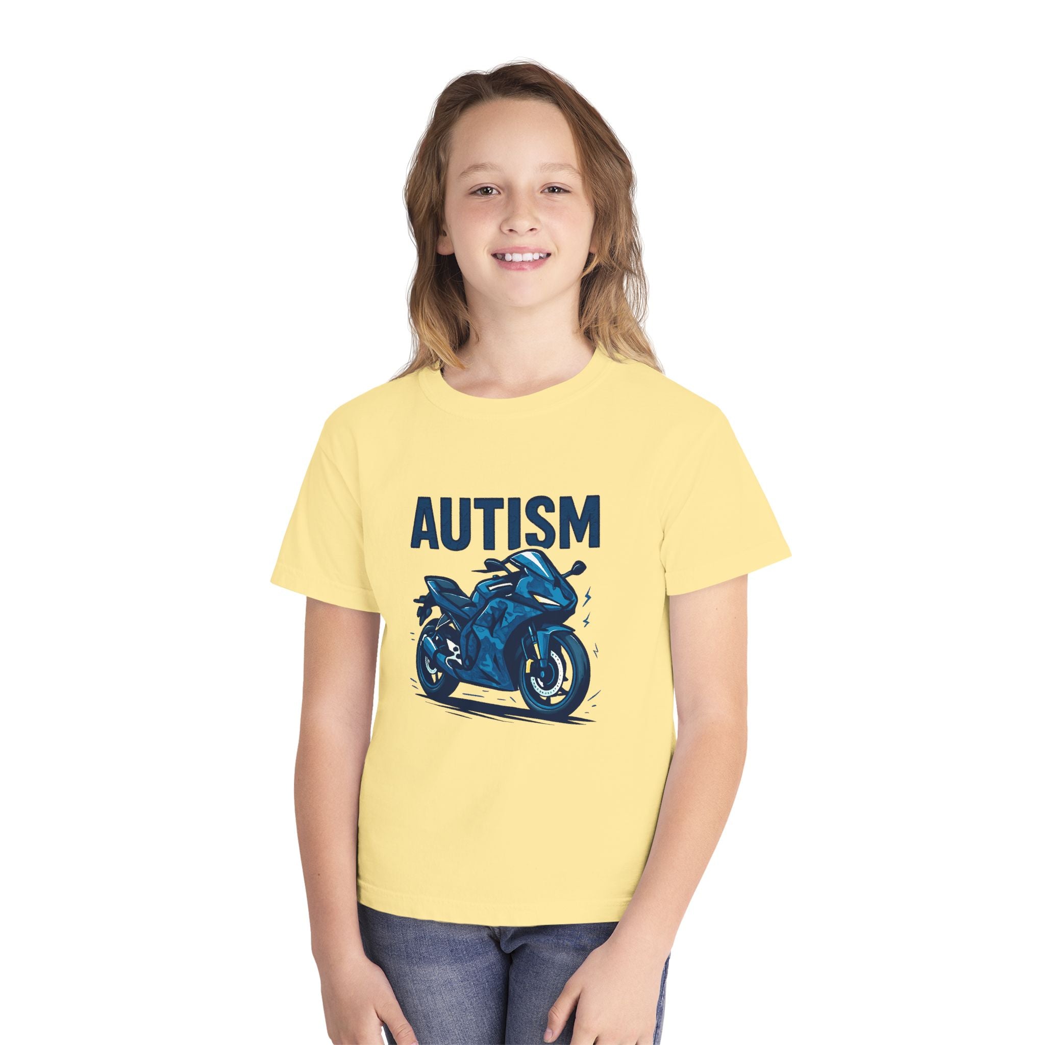 Autism Motorcycle Youth Tee – "Unique'ism: Built for the Ride"