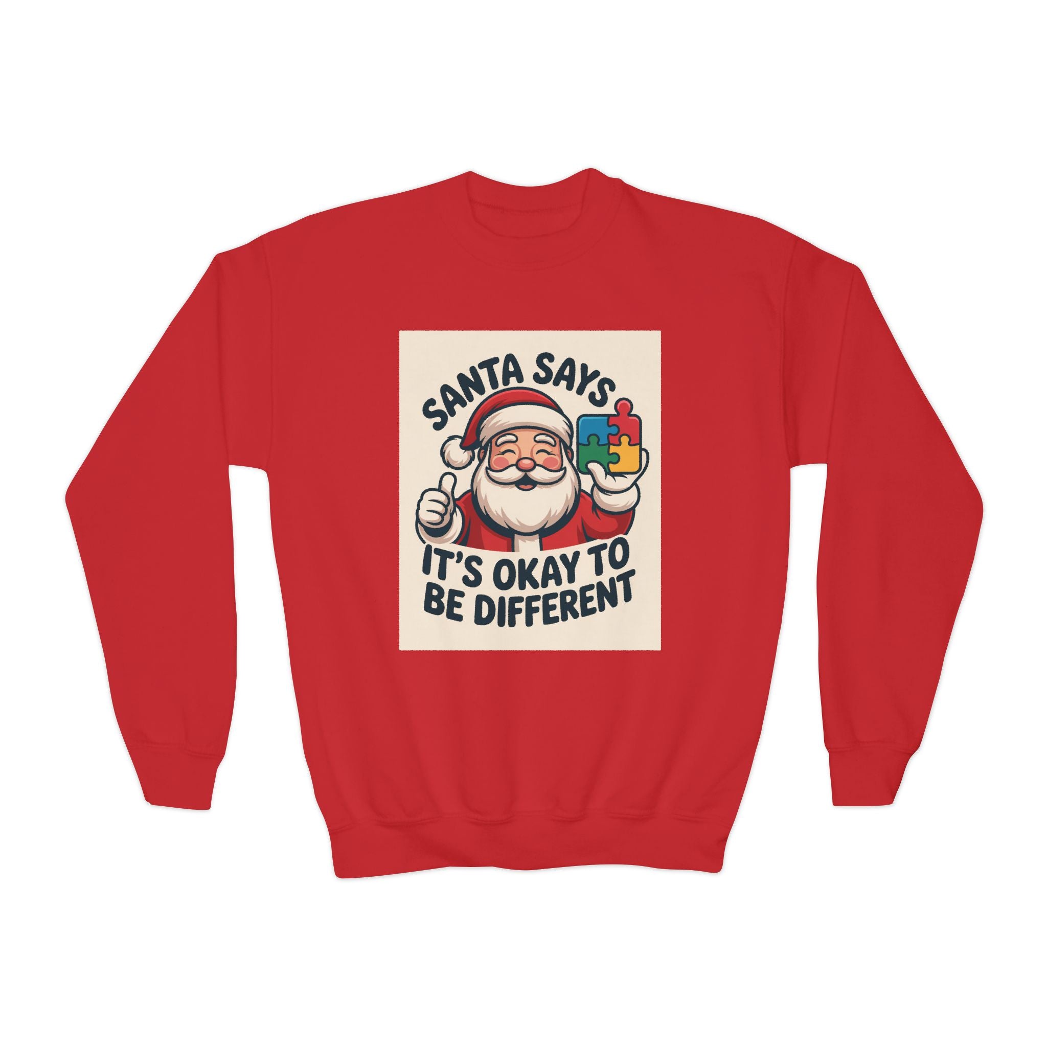 Santa Says It’s Okay To Be Different Youth Crewneck Sweatshirt