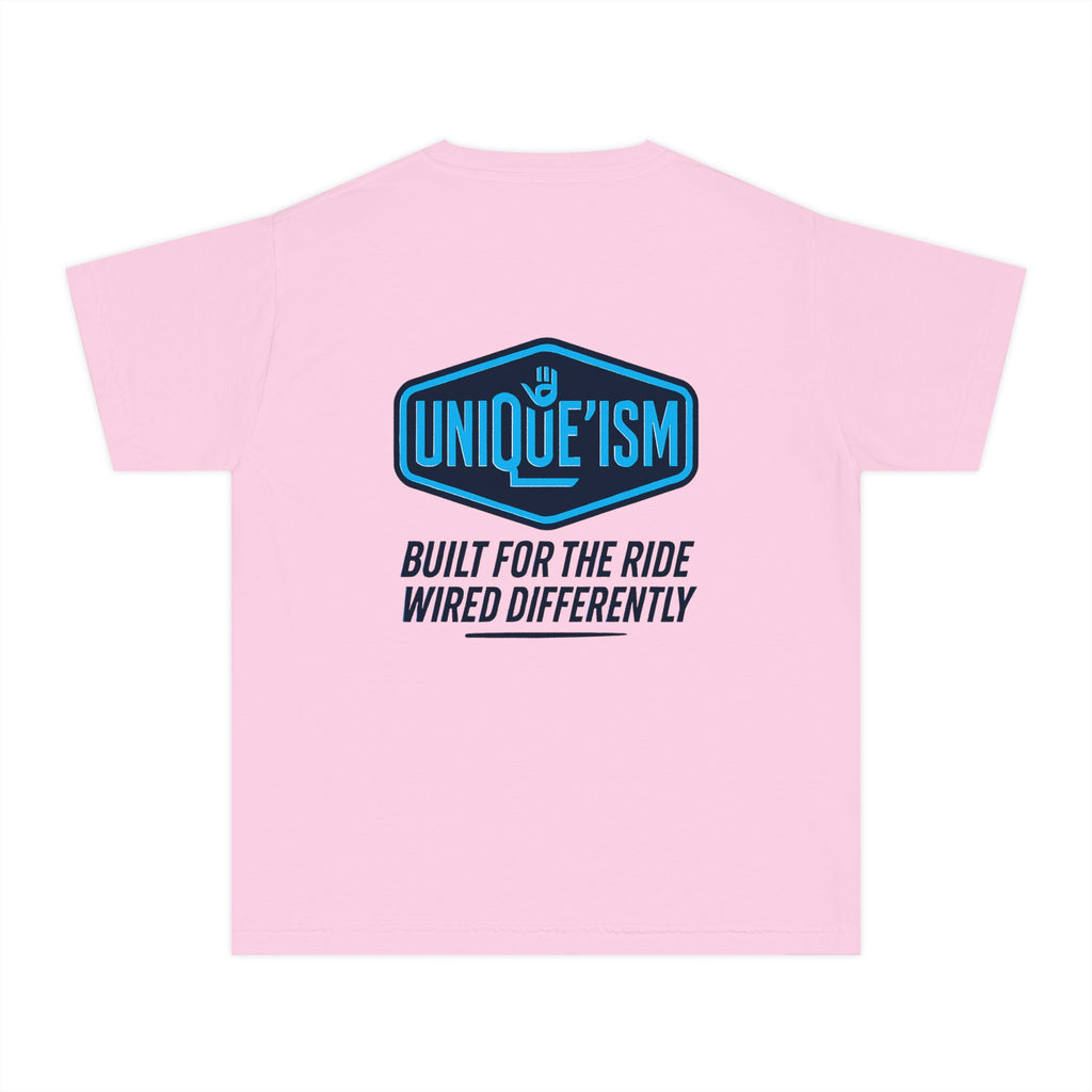 Autism Motorcycle Youth Tee – "Unique'ism: Built for the Ride"