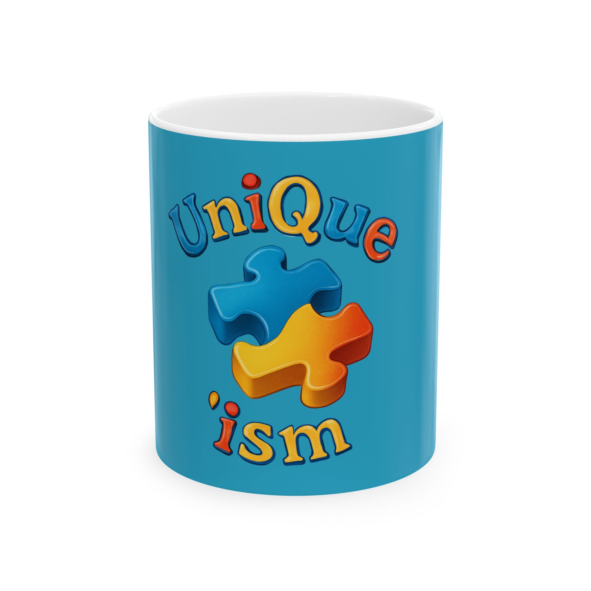 Ceramic Mug - “Powered by Love • Inspired by Gigi” Heart Coffee Cup — Gift for Grandmother/Granddaughter