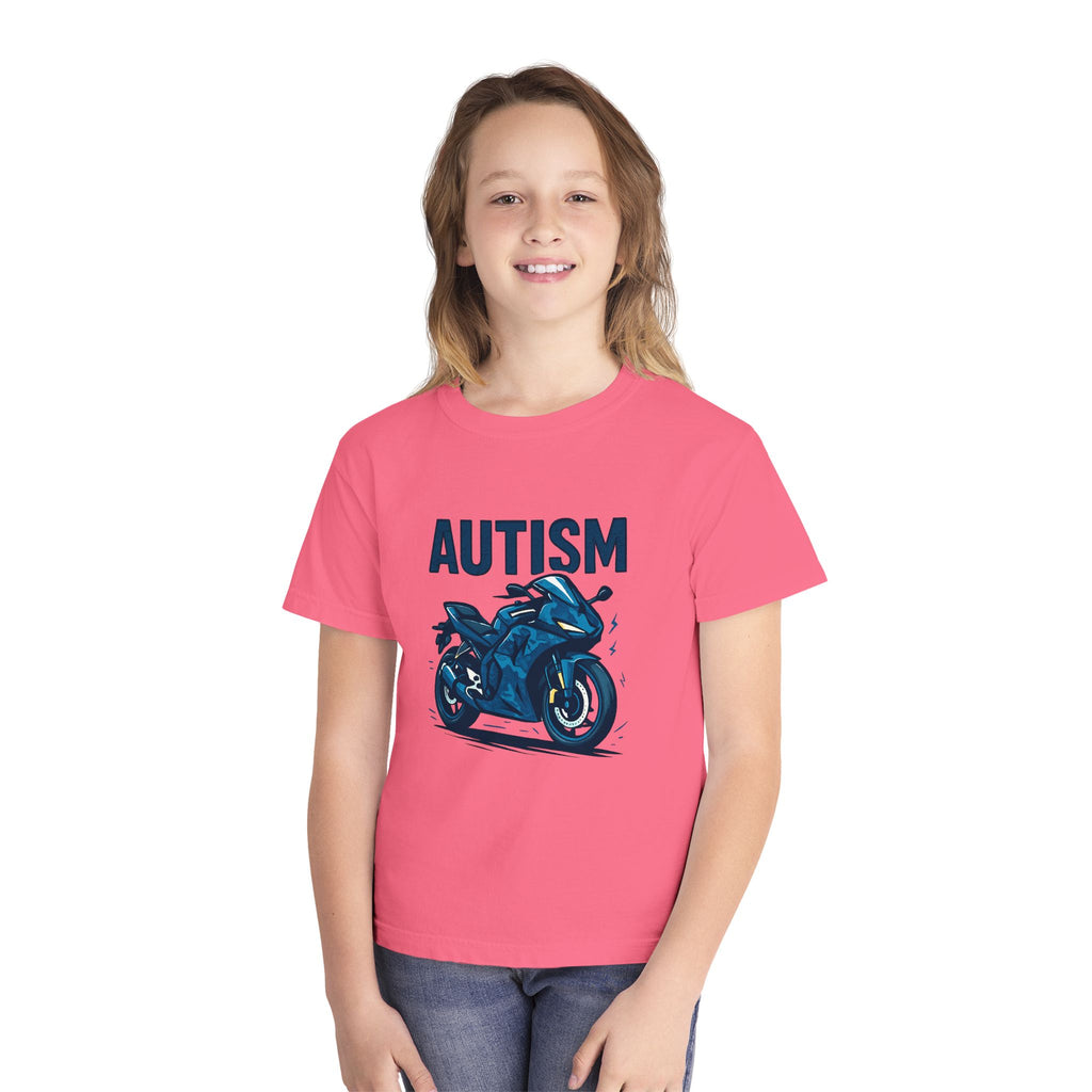 Autism Motorcycle Youth Tee – "Unique'ism: Built for the Ride"