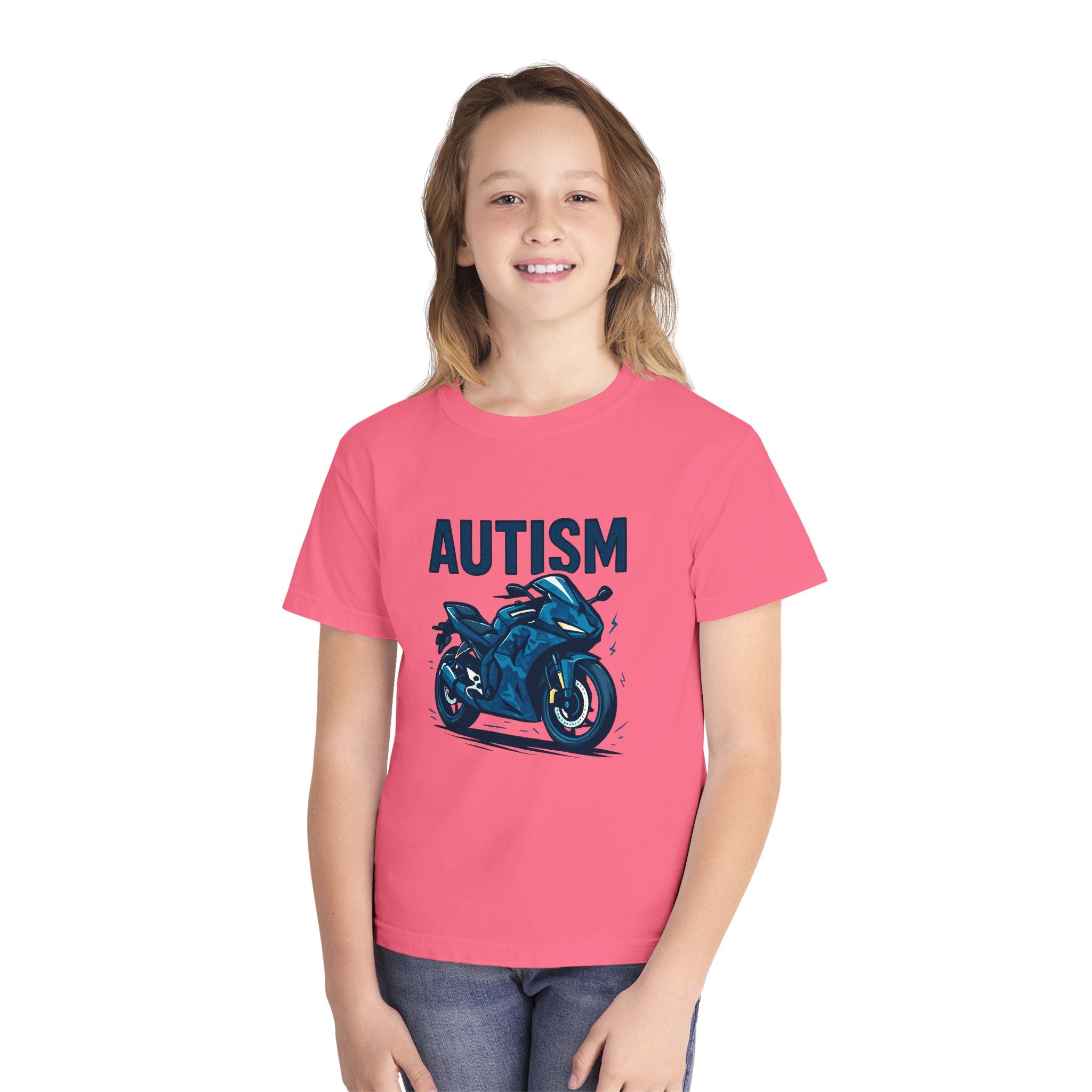 Autism Motorcycle Youth Tee – "Unique'ism: Built for the Ride"