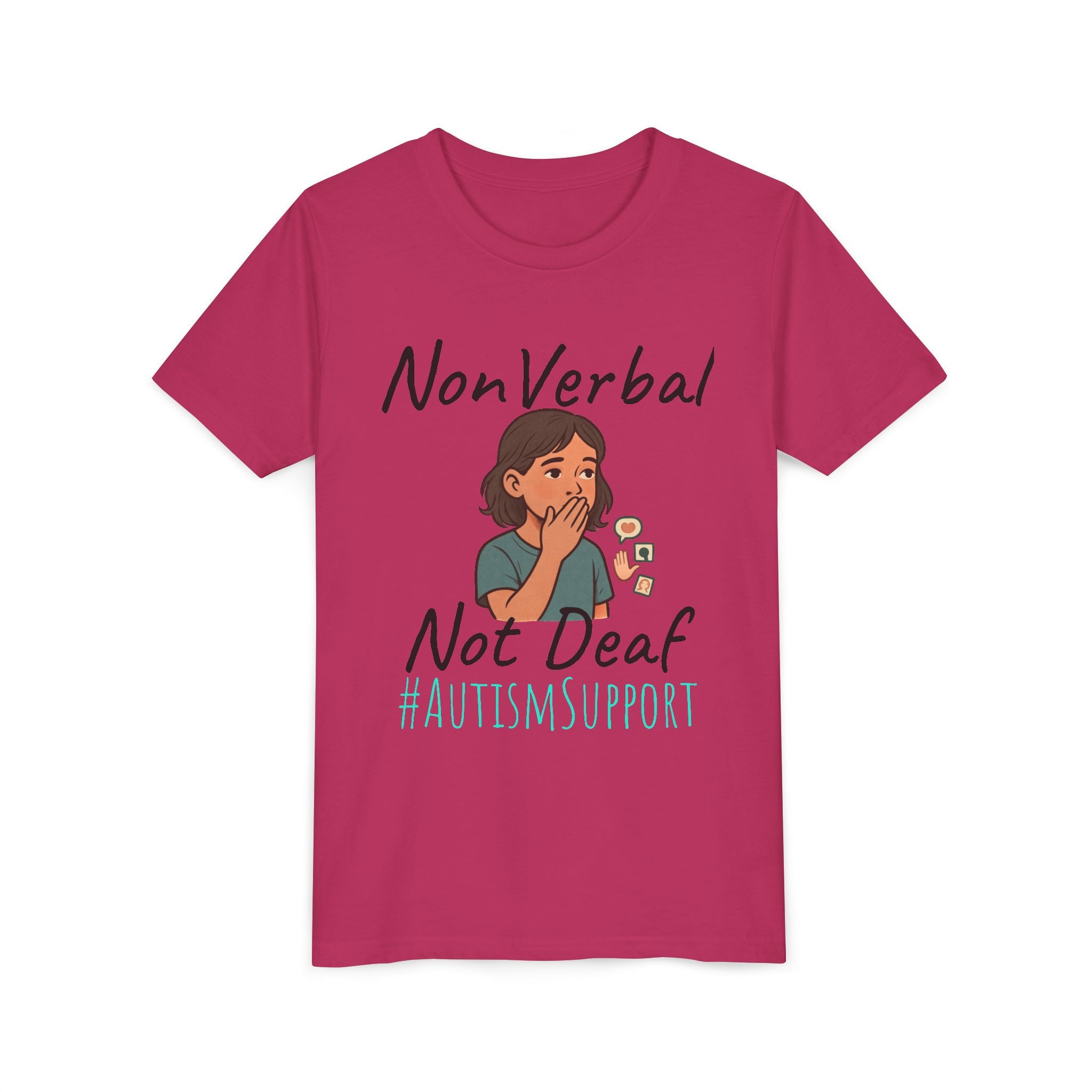 Autism Support Youth Tee — "NonVerbal Not Deaf" & Puzzle Piece "Unique'ism"