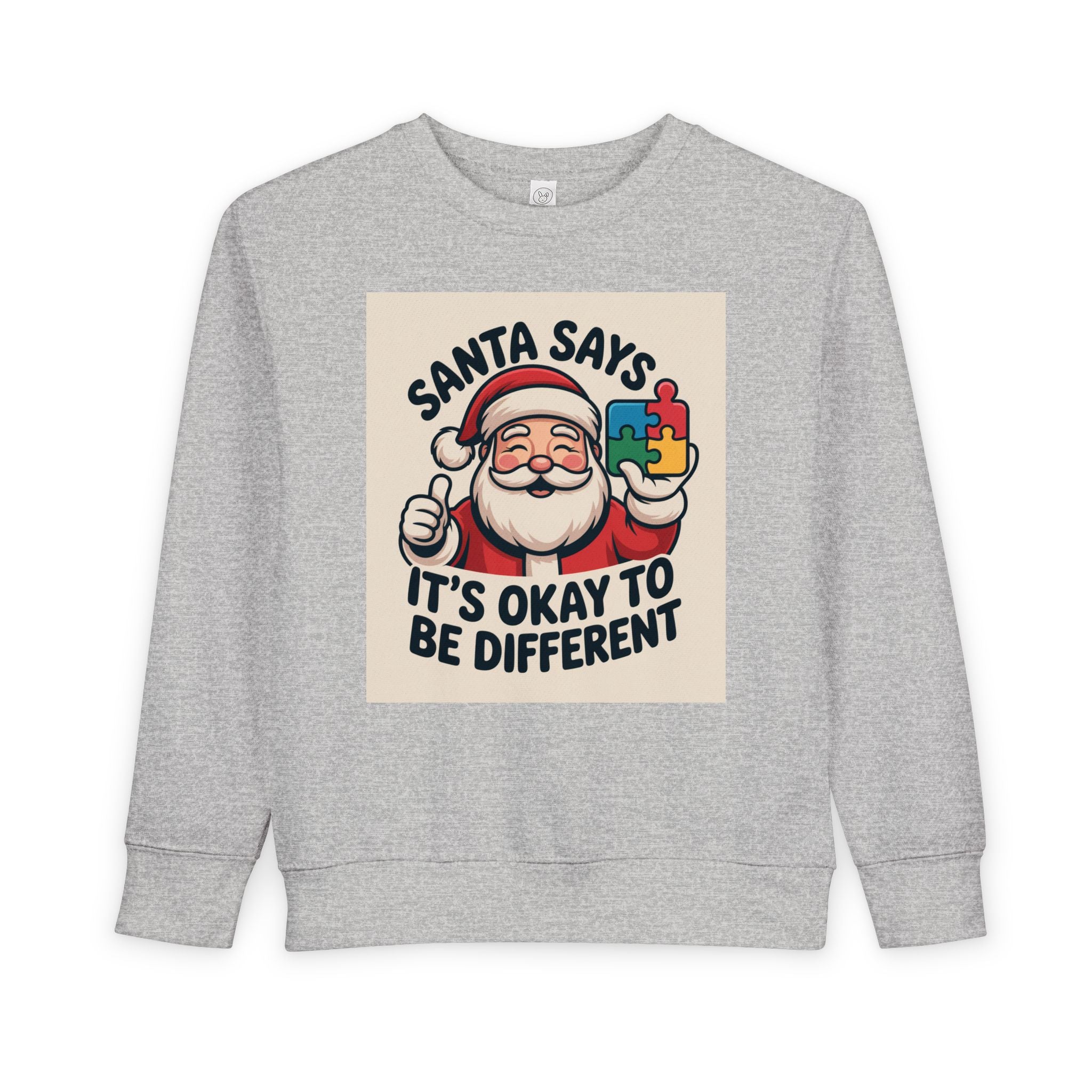 Toddler Sweatshirt - 'Santa Says It's Okay to Be Different' Christmas Autism Awareness Kids Pullover