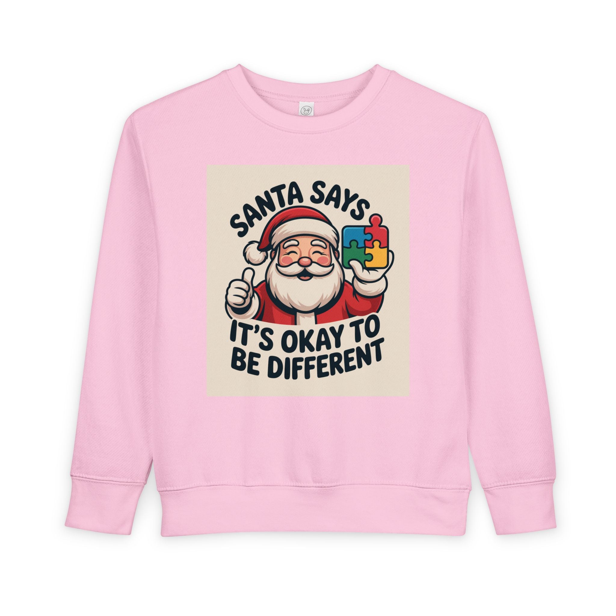 Toddler Sweatshirt - 'Santa Says It's Okay to Be Different' Christmas Autism Awareness Kids Pullover