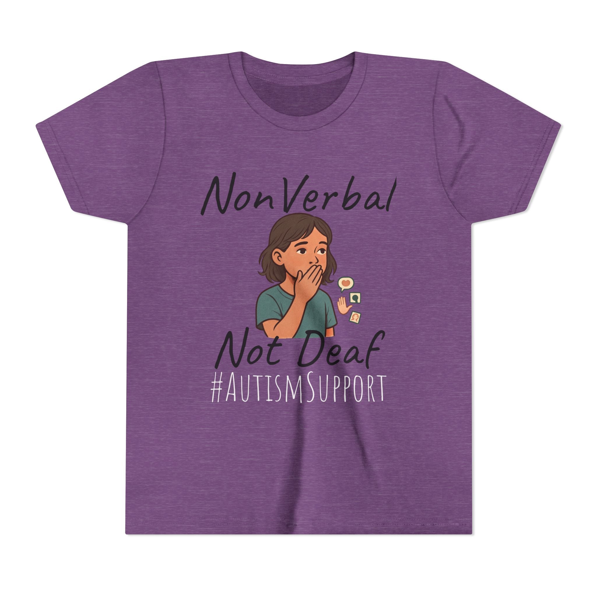 Autism Support Youth Tee — "NonVerbal Not Deaf" & Puzzle Piece "Unique'ism"
