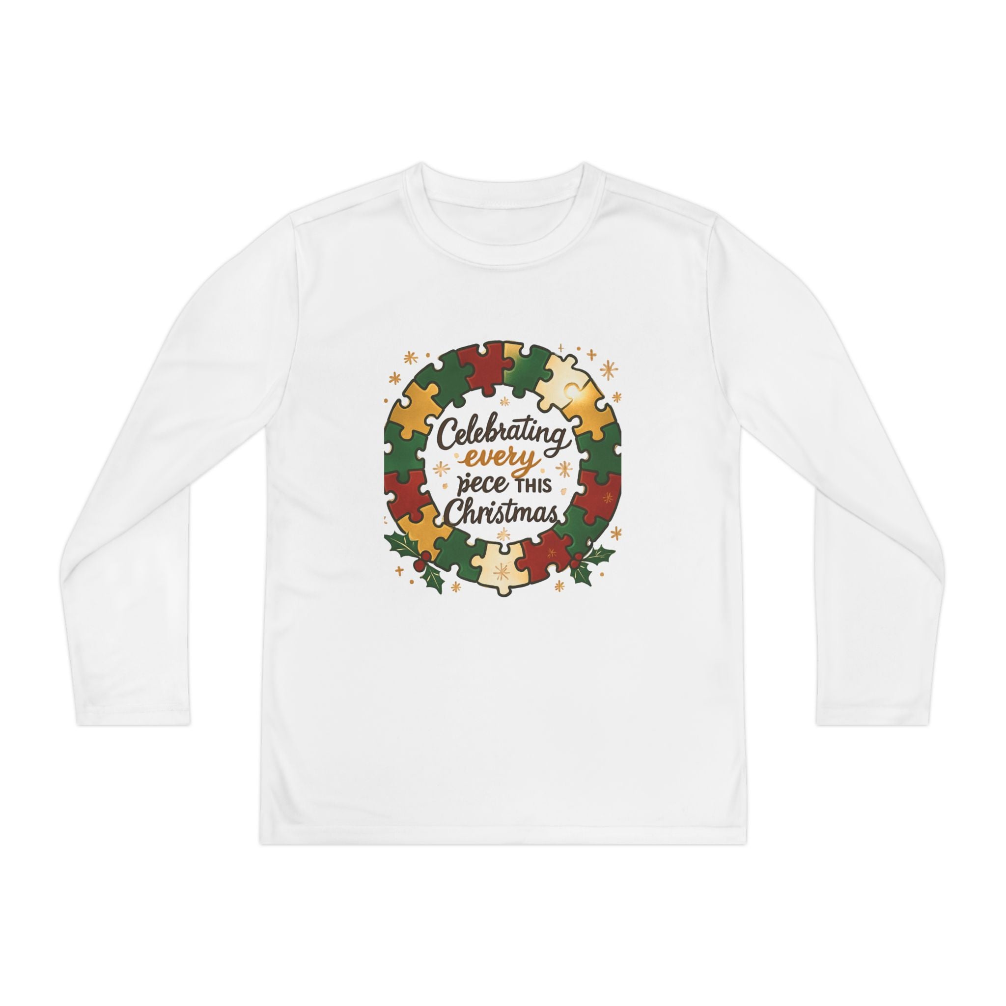 Autism Support Christmas Youth Long Sleeve — "Celebrating Every Piece This Christmas"