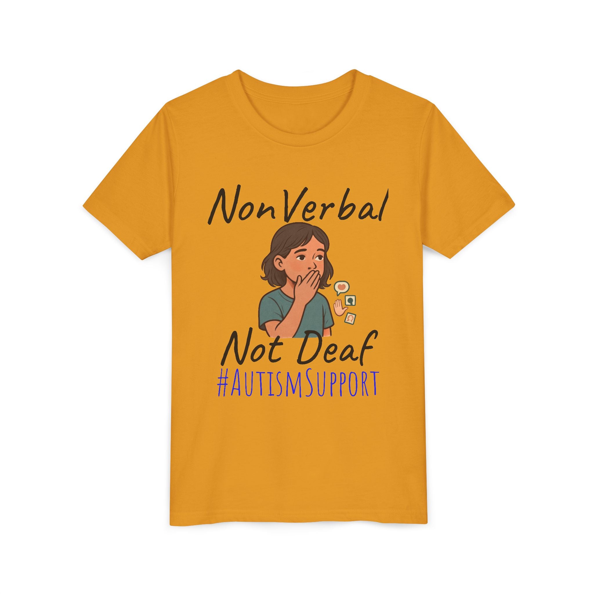 Autism Support Youth Tee — "NonVerbal Not Deaf" & Puzzle Piece "Unique'ism"