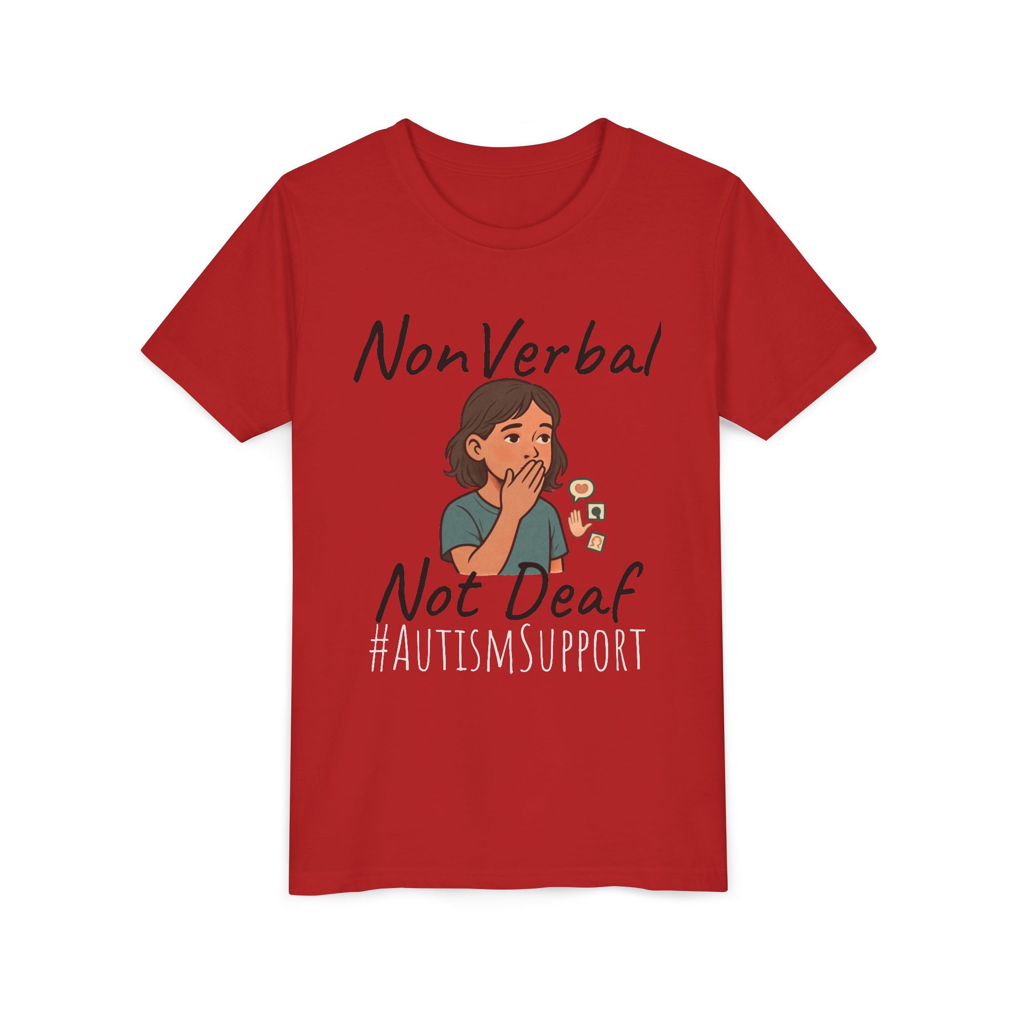 Autism Support Youth Tee — "NonVerbal Not Deaf" & Puzzle Piece "Unique'ism"
