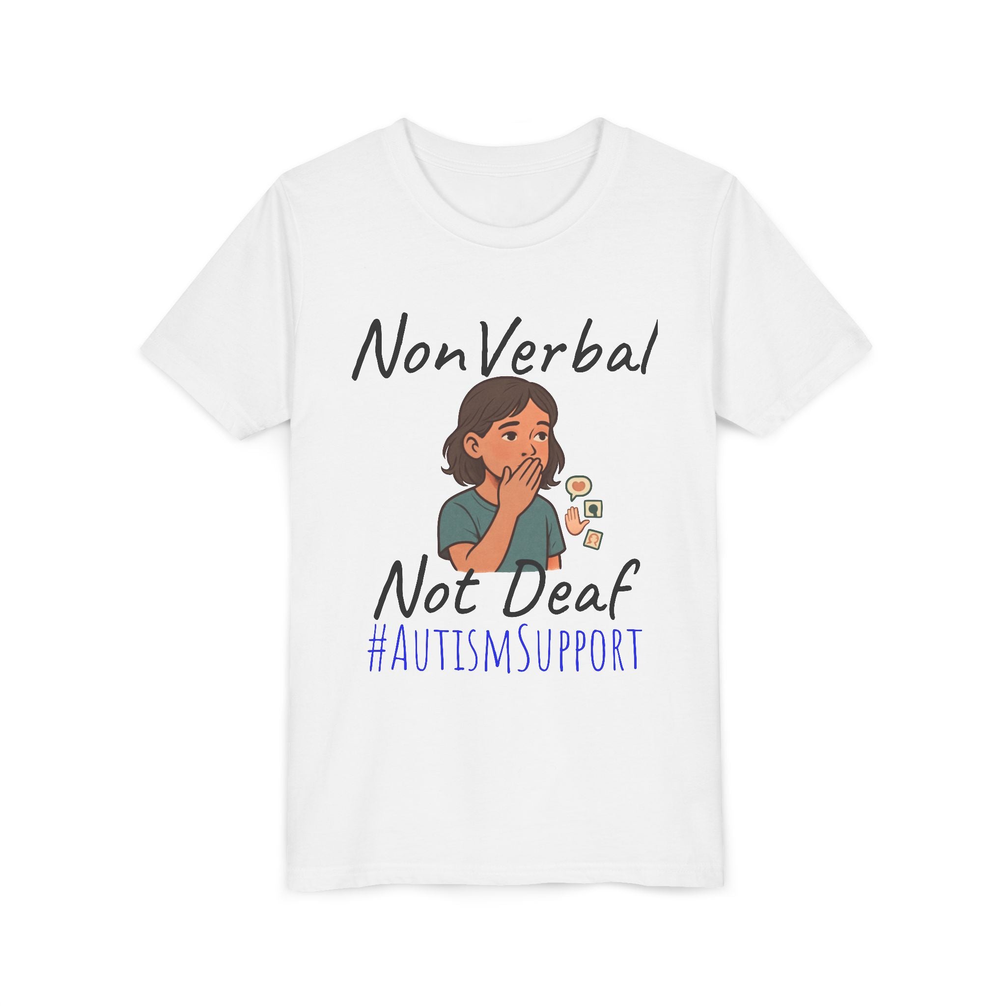 Autism Support Youth Tee — "NonVerbal Not Deaf" & Puzzle Piece "Unique'ism"