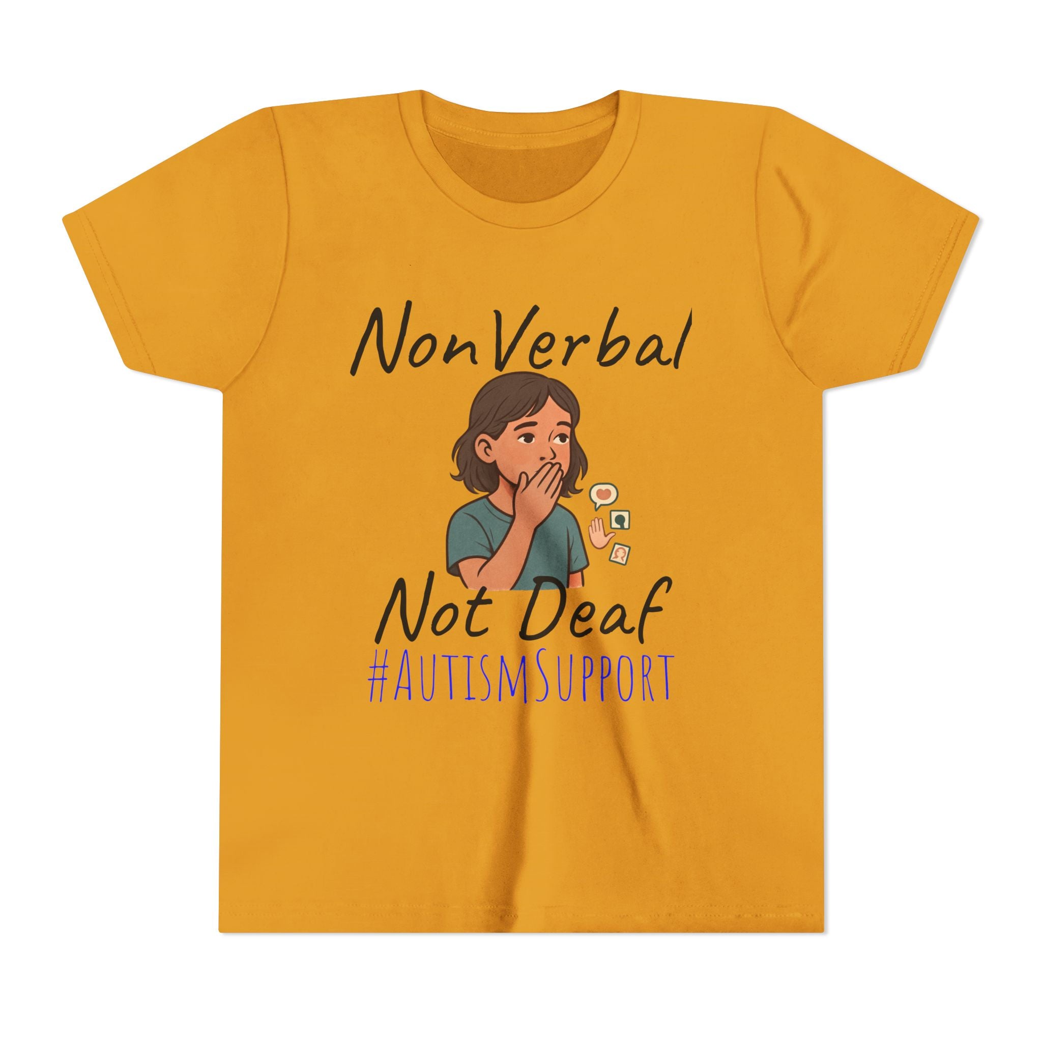 Autism Support Youth Tee — "NonVerbal Not Deaf" & Puzzle Piece "Unique'ism"