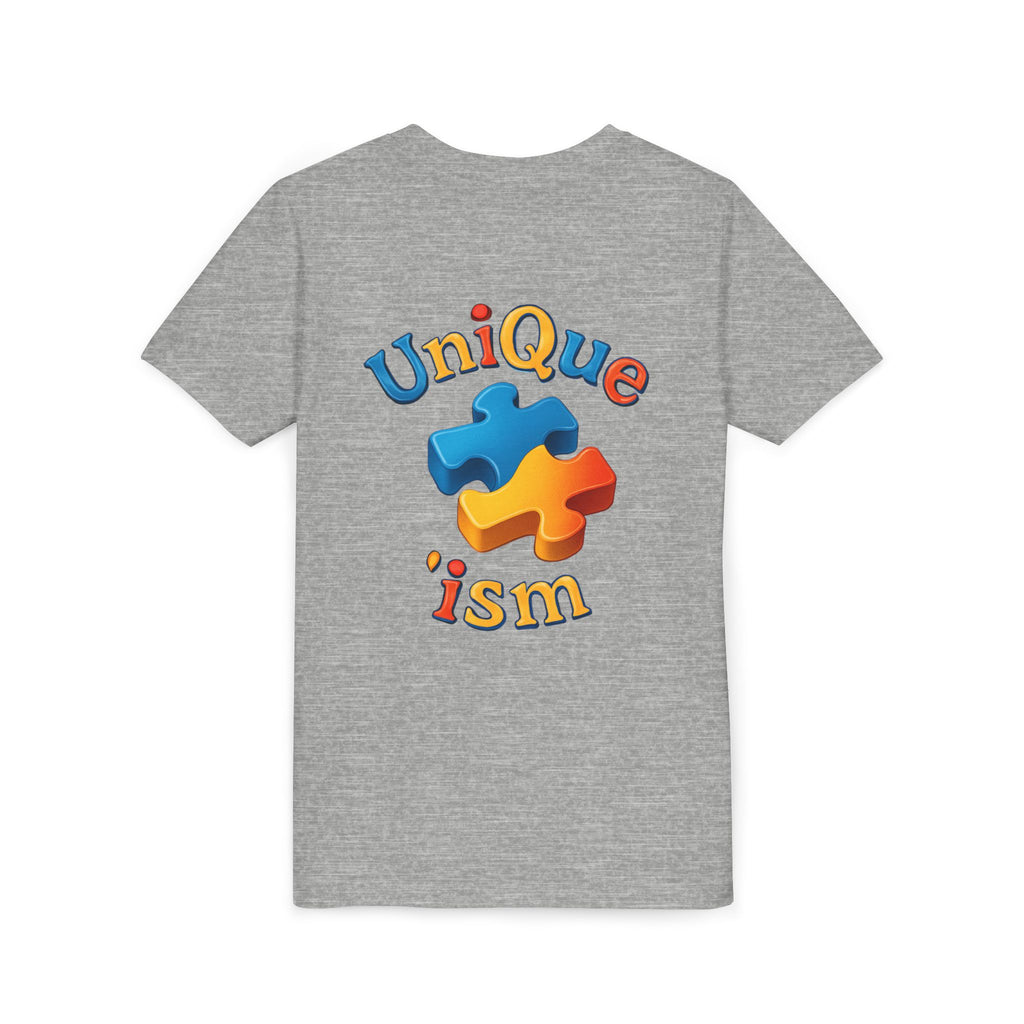 Autism Support Youth Tee — "NonVerbal Not Deaf" & Puzzle Piece "Unique'ism"