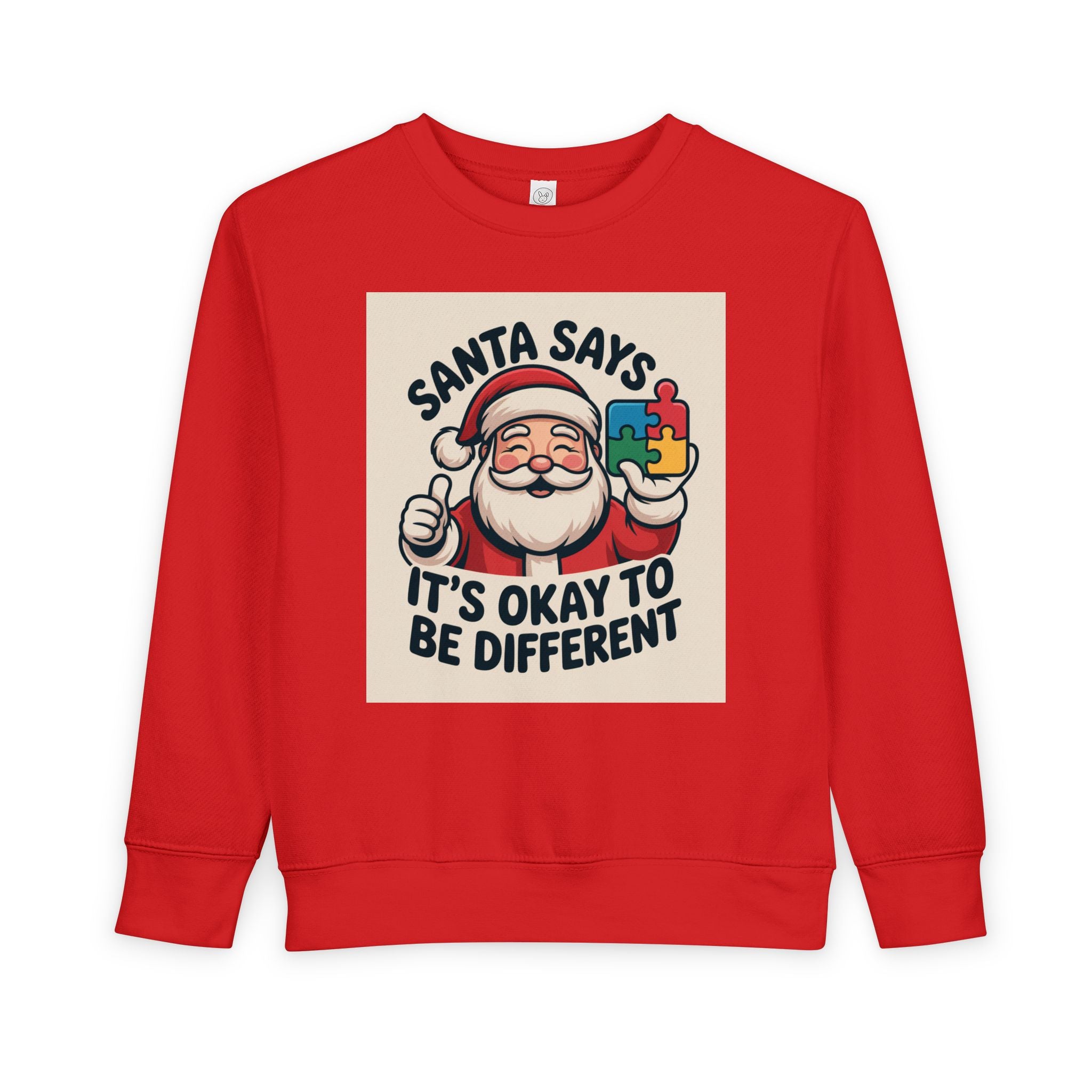 Toddler Sweatshirt - 'Santa Says It's Okay to Be Different' Christmas Autism Awareness Kids Pullover