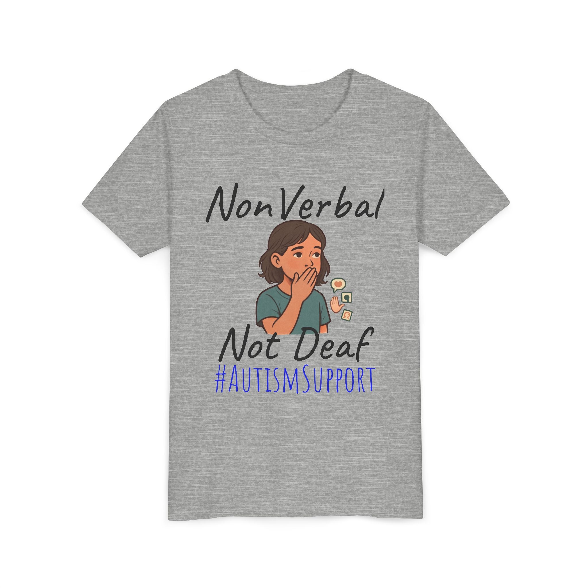 Autism Support Youth Tee — "NonVerbal Not Deaf" & Puzzle Piece "Unique'ism"