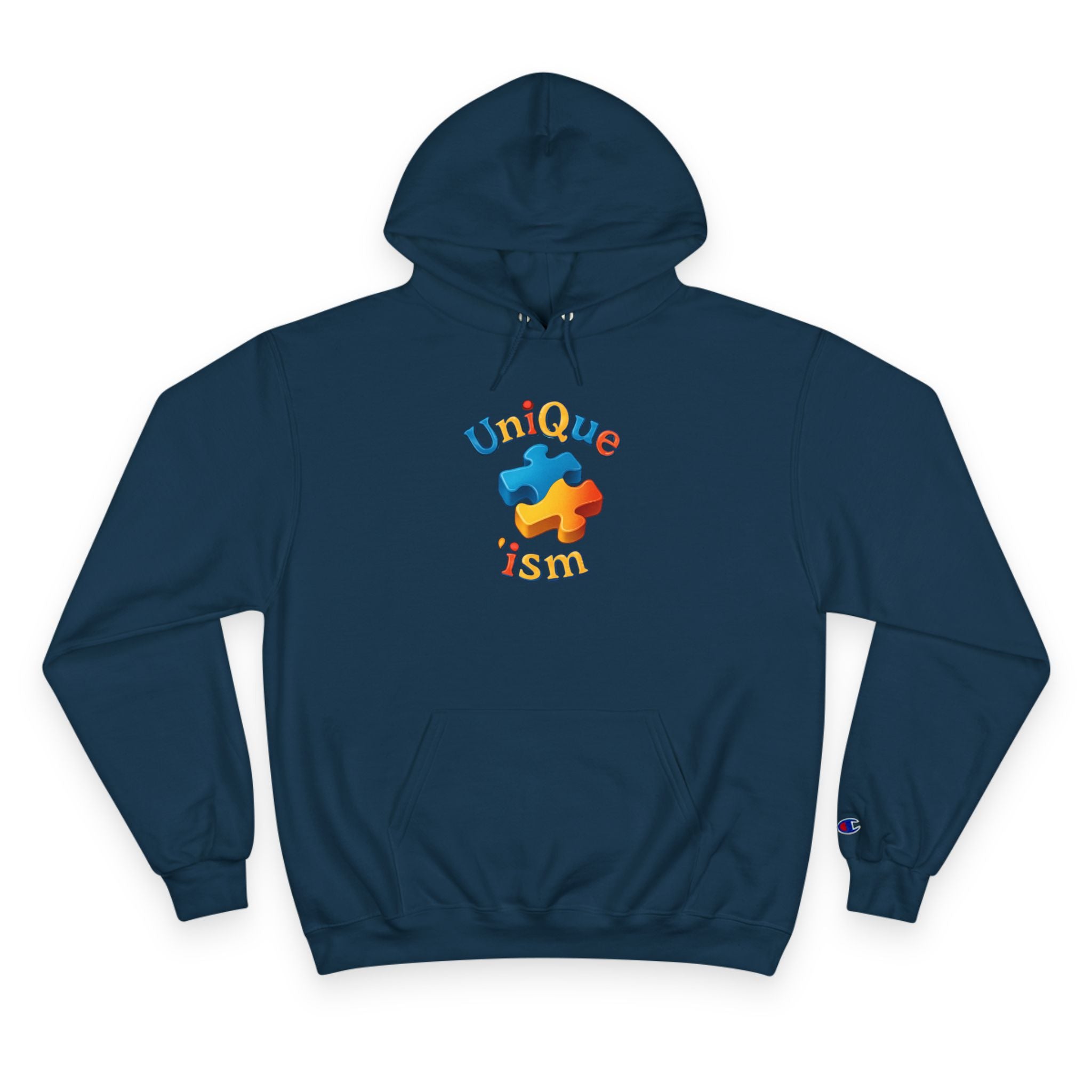 Men/Unisex Champion Hoodie - Autism Awareness Hoodie — Where being yourself is your greatest strength" Back Quote