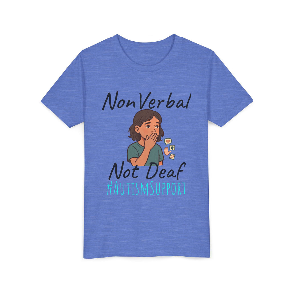 Autism Support Youth Tee — "NonVerbal Not Deaf" & Puzzle Piece "Unique'ism"