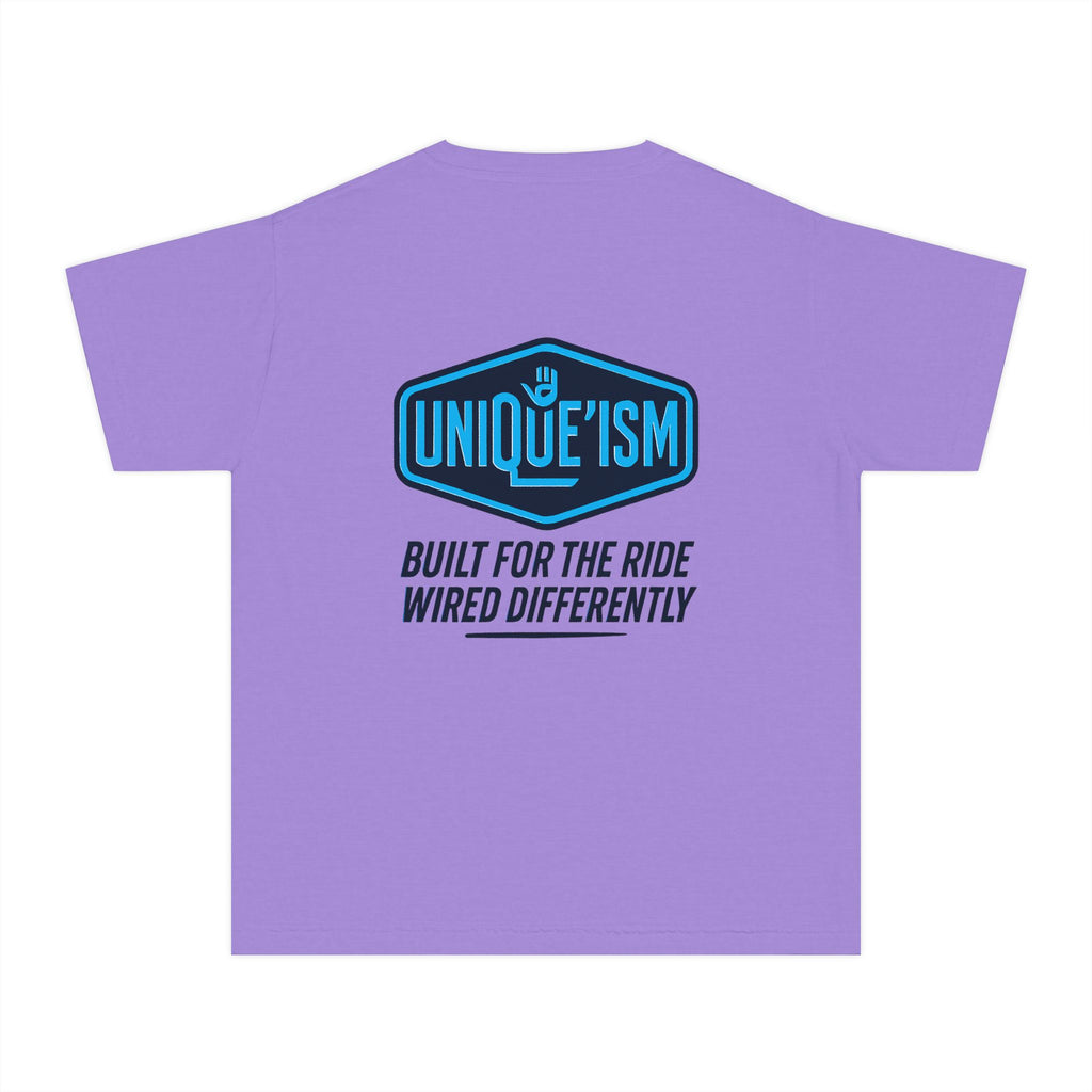 Autism Motorcycle Youth Tee – "Unique'ism: Built for the Ride"