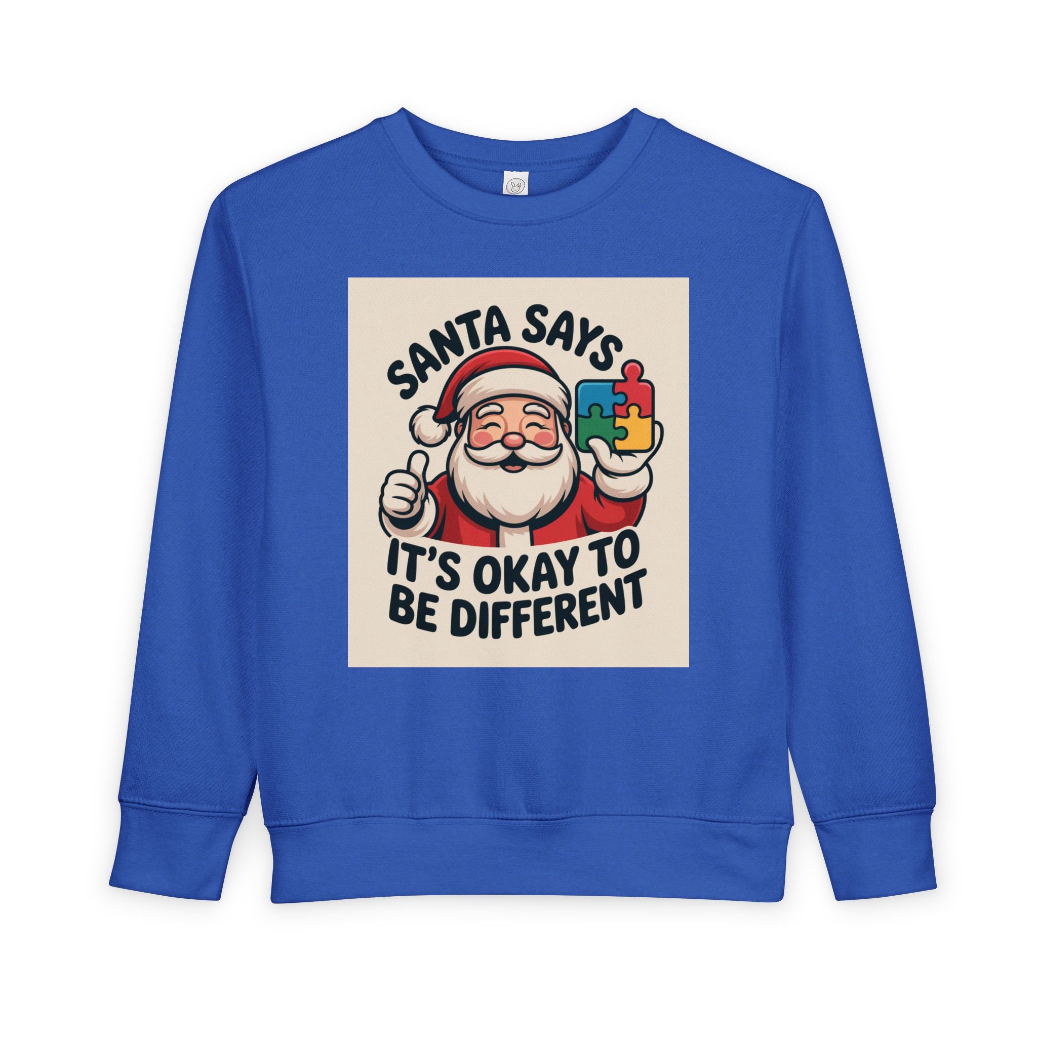 Toddler Sweatshirt - 'Santa Says It's Okay to Be Different' Christmas Autism Awareness Kids Pullover