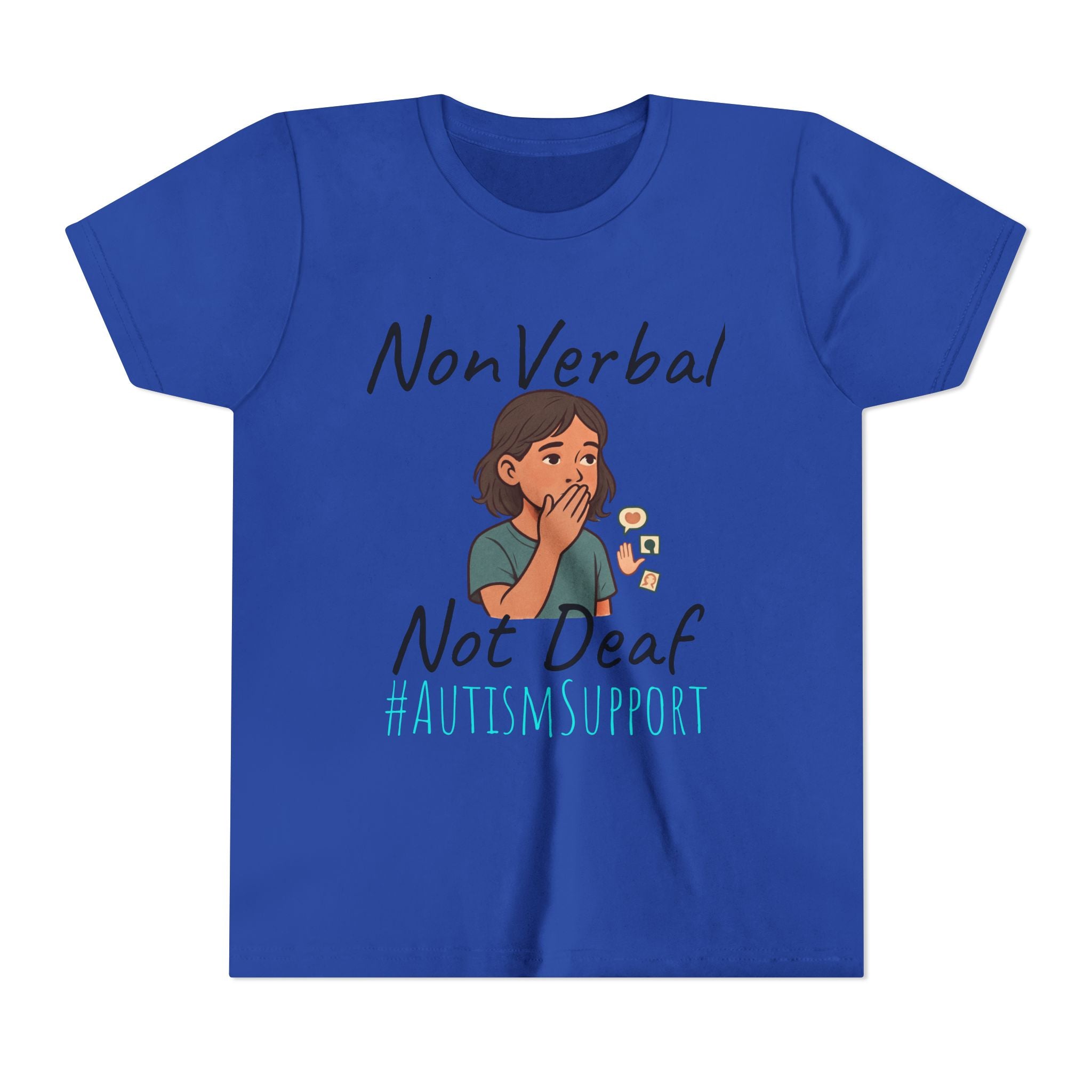 Autism Support Youth Tee — "NonVerbal Not Deaf" & Puzzle Piece "Unique'ism"