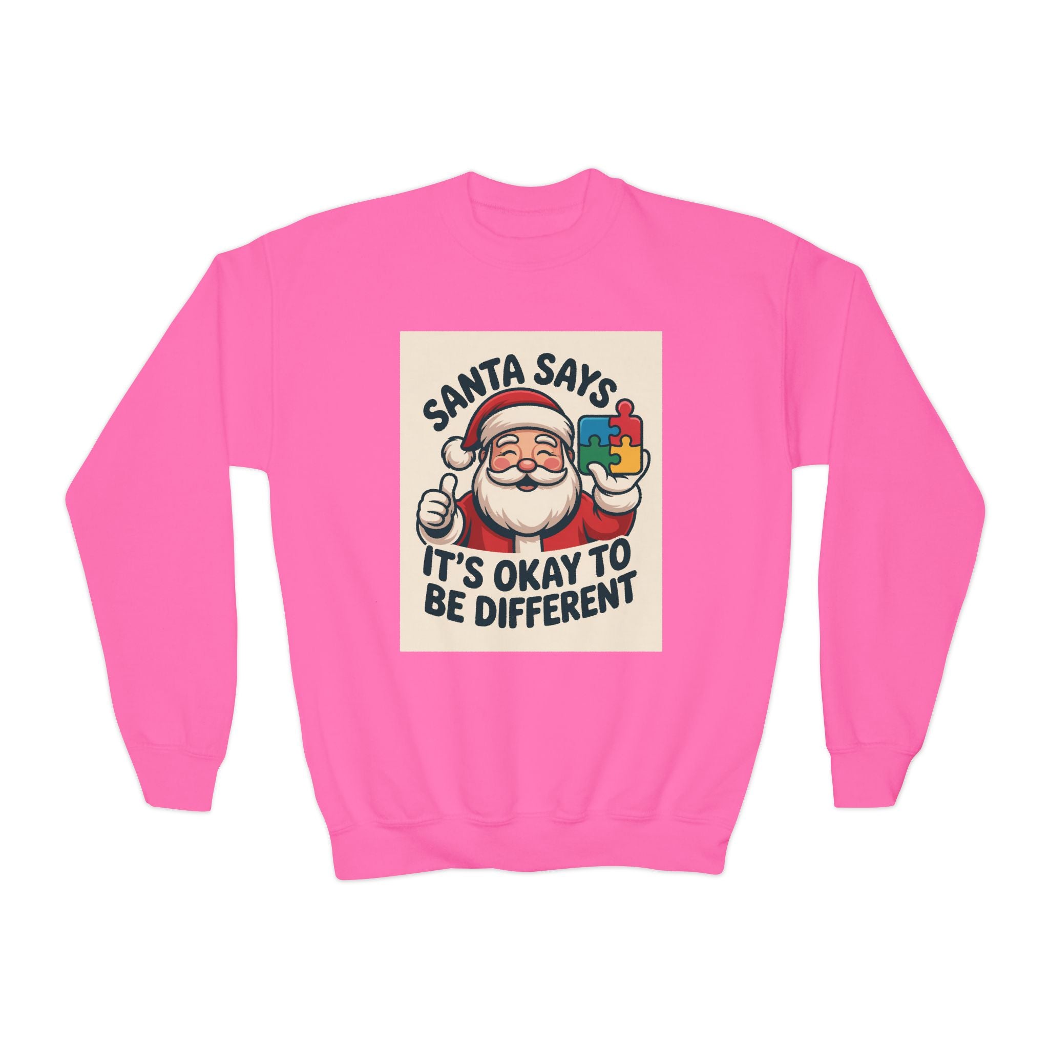 Santa Says It’s Okay To Be Different Youth Crewneck Sweatshirt