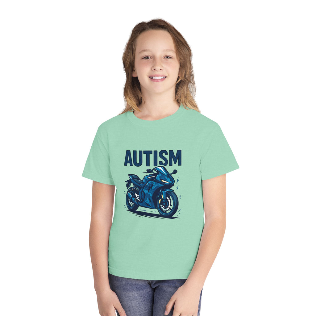 Autism Motorcycle Youth Tee – "Unique'ism: Built for the Ride"
