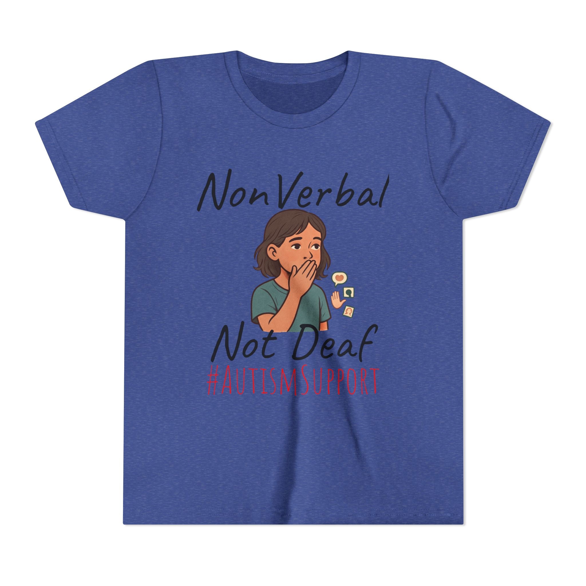 Autism Support Youth Tee — "NonVerbal Not Deaf" & Puzzle Piece "Unique'ism"