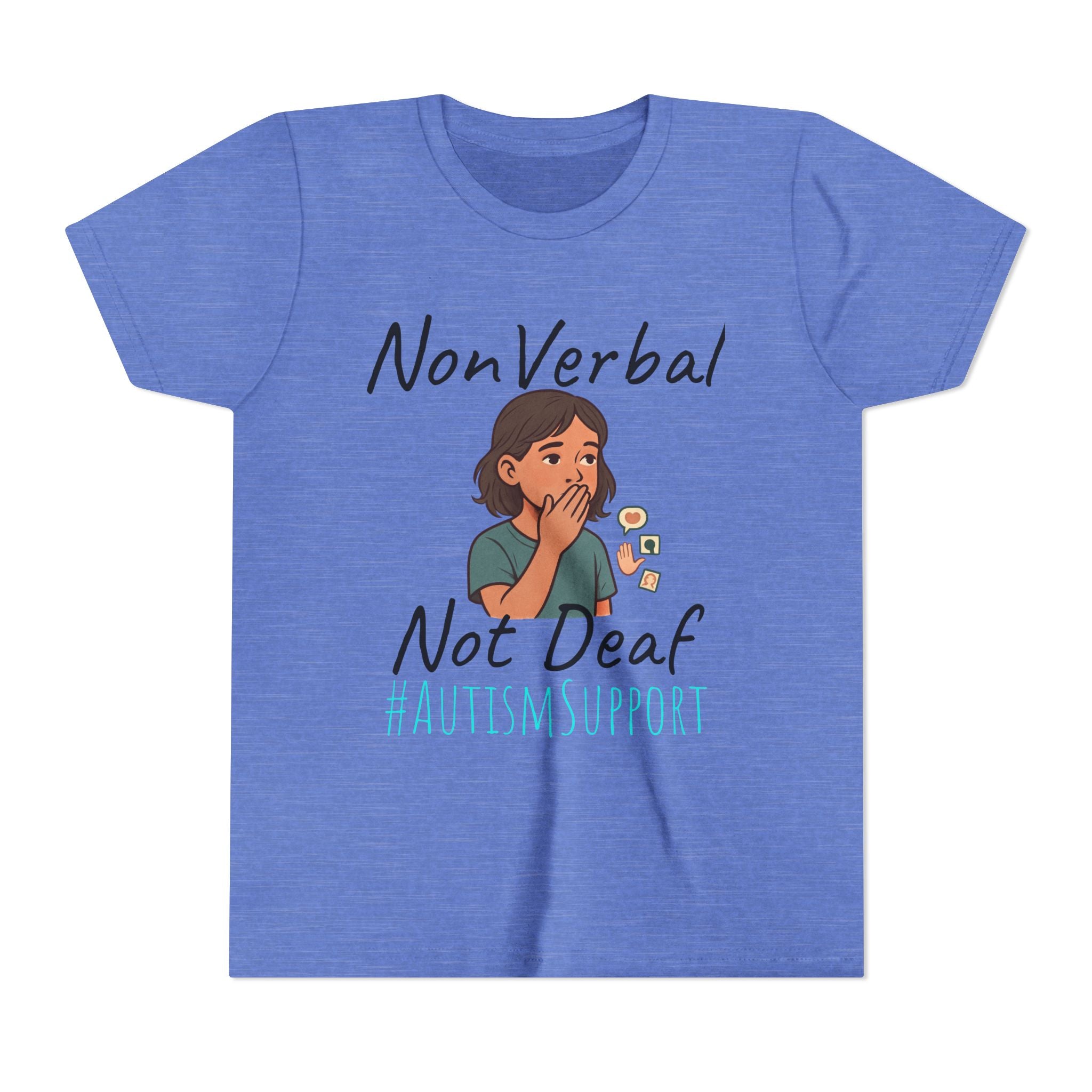 Autism Support Youth Tee — "NonVerbal Not Deaf" & Puzzle Piece "Unique'ism"