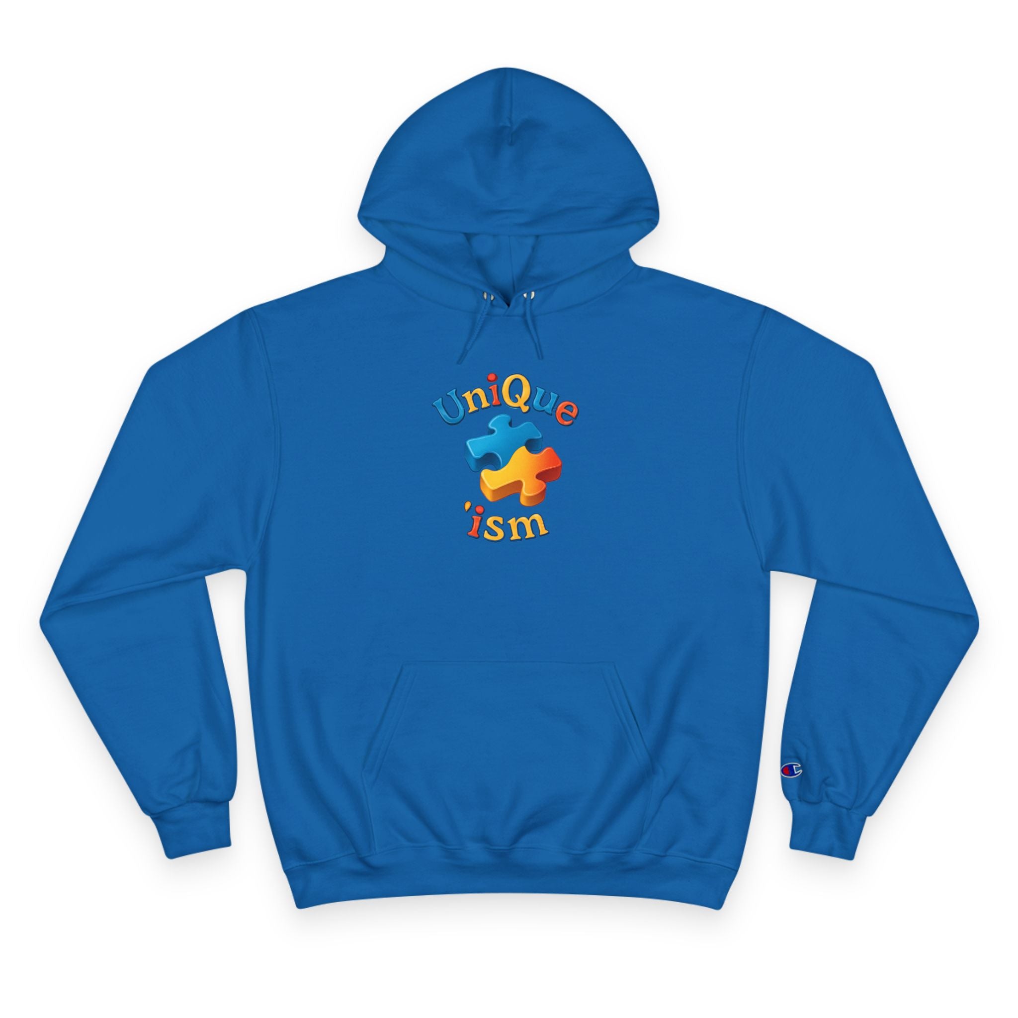 Men/Unisex Champion Hoodie - Autism Awareness Hoodie — Where being yourself is your greatest strength" Back Quote