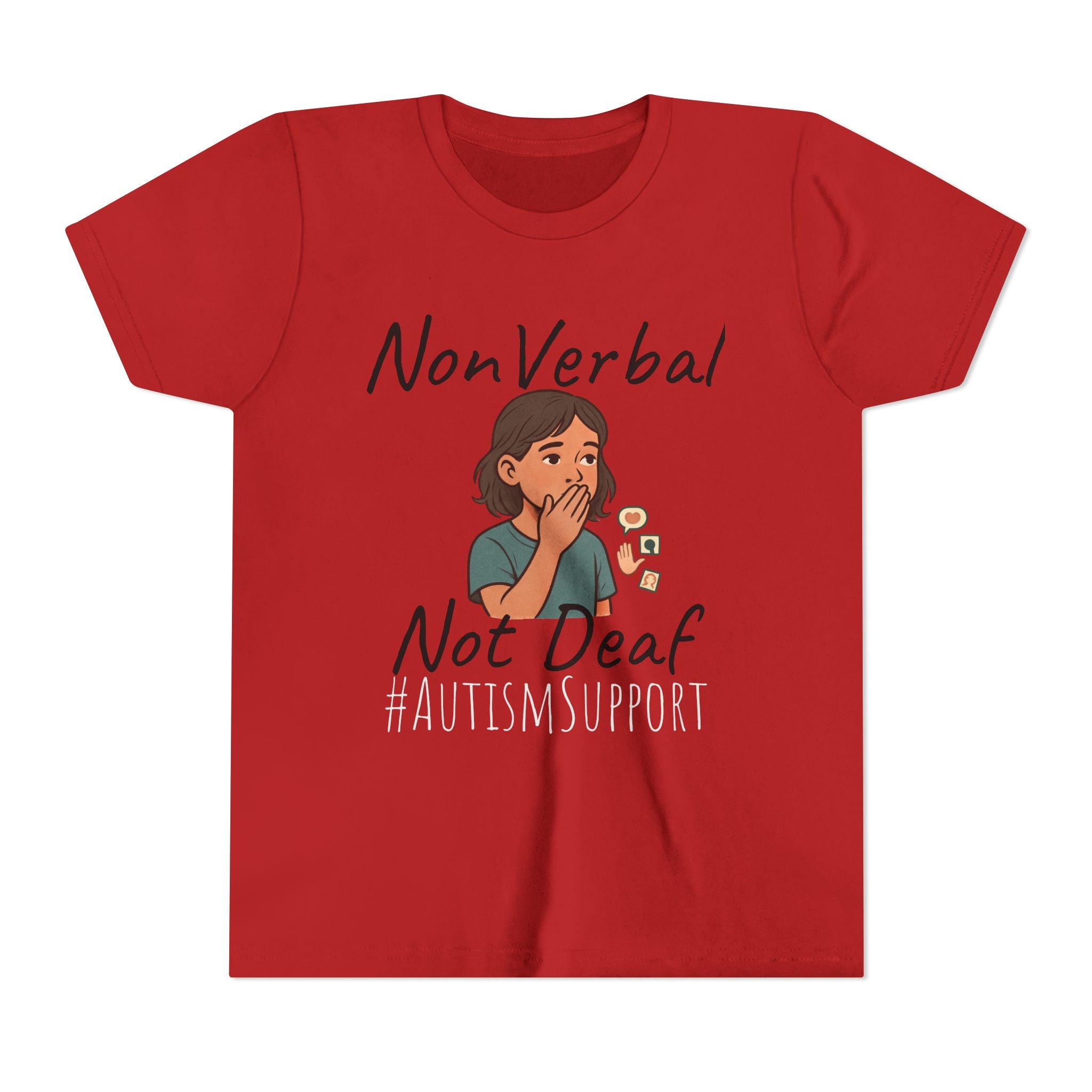 Autism Support Youth Tee — "NonVerbal Not Deaf" & Puzzle Piece "Unique'ism"