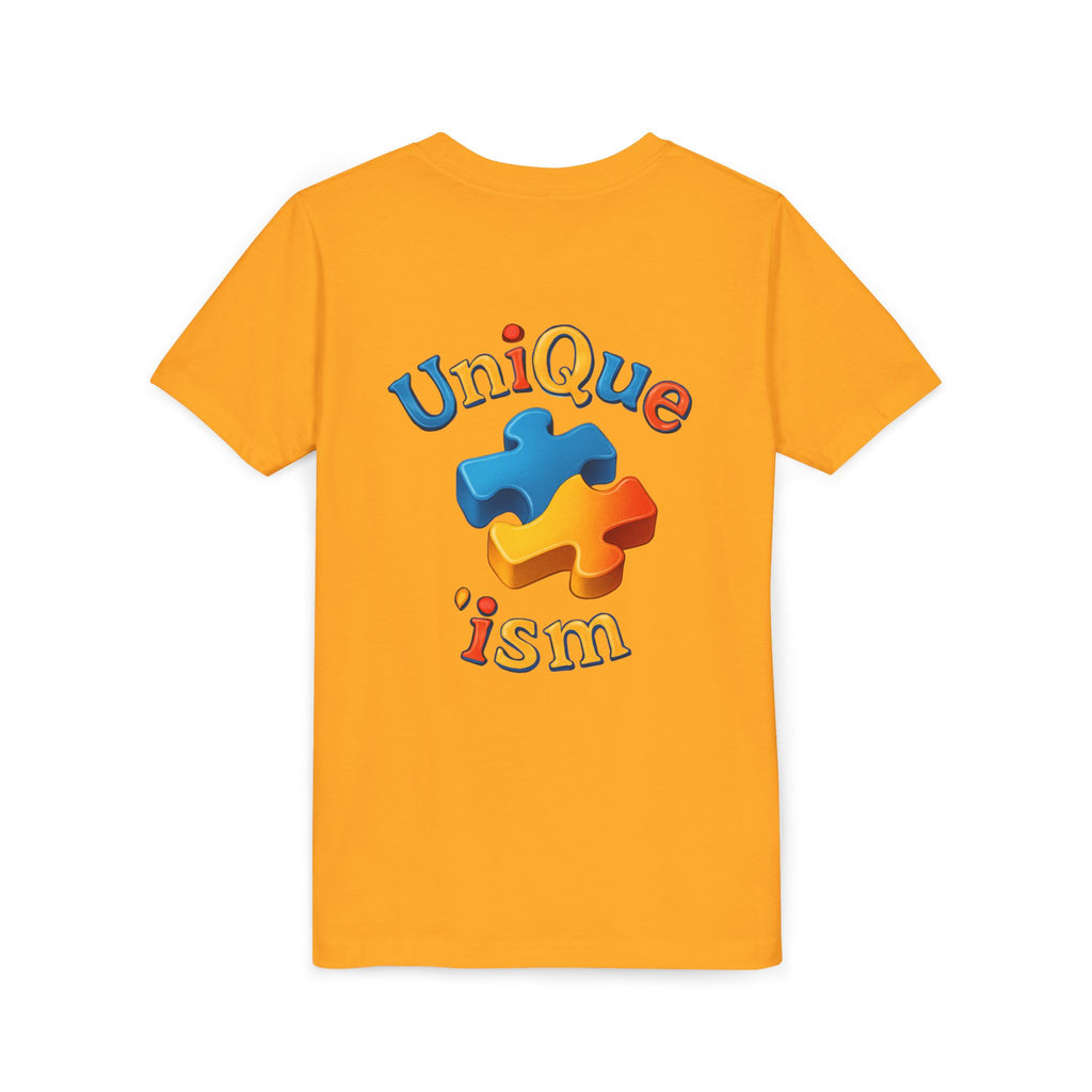 Autism Support Youth Tee — "NonVerbal Not Deaf" & Puzzle Piece "Unique'ism"