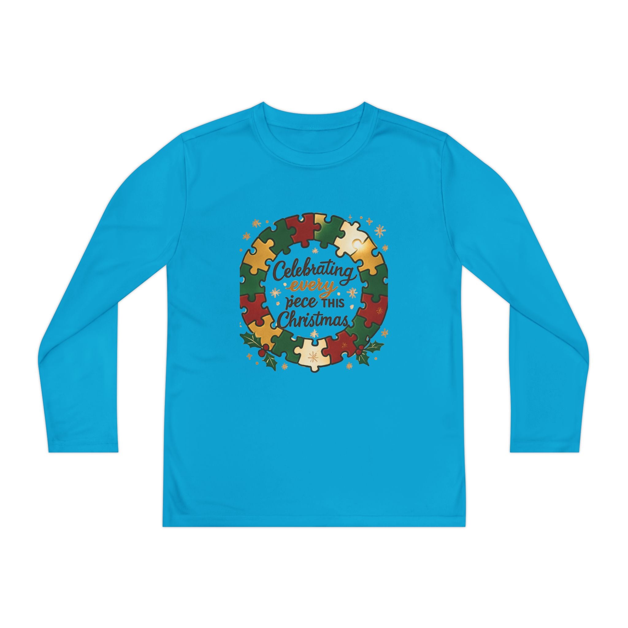 Autism Support Christmas Youth Long Sleeve — "Celebrating Every Piece This Christmas"
