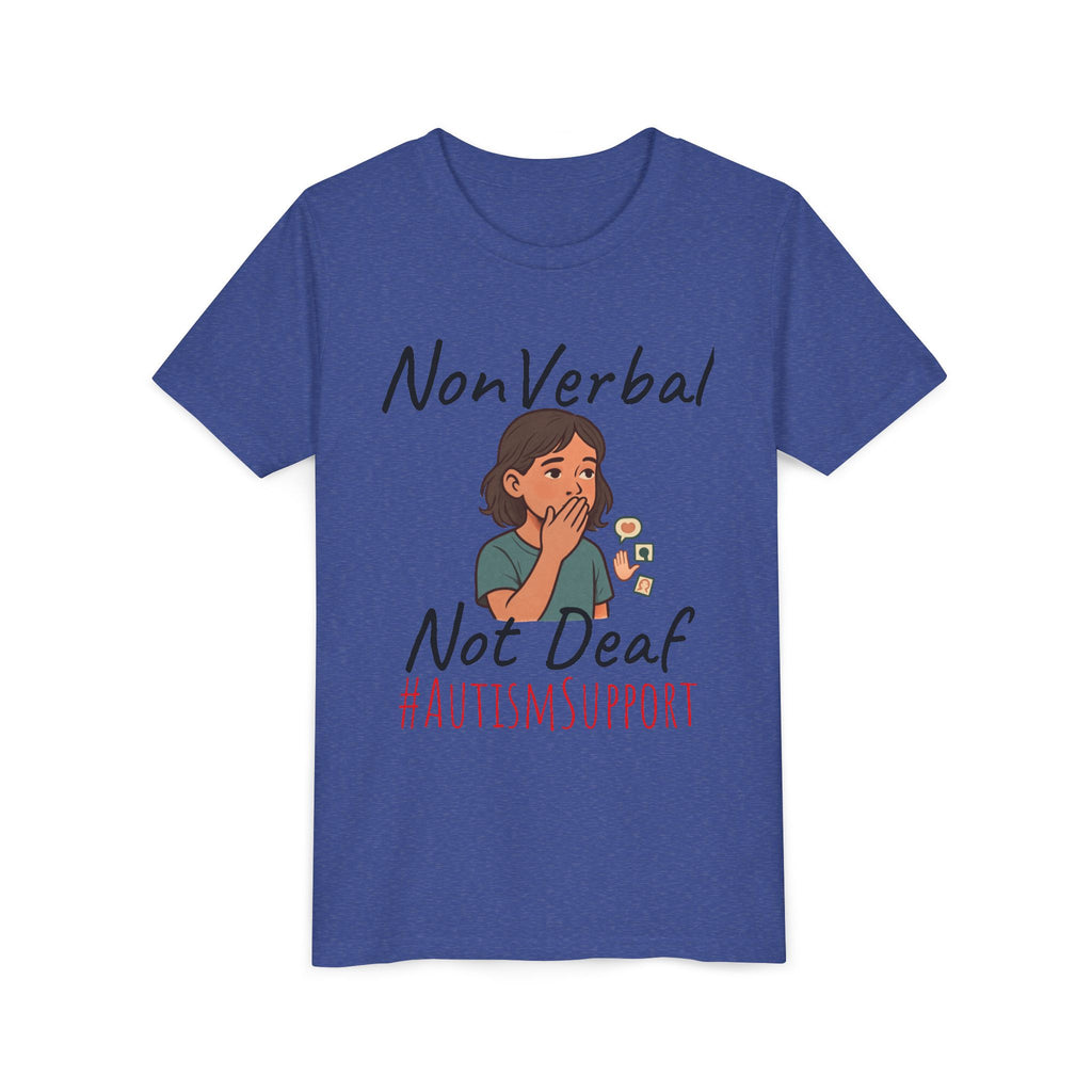 Autism Support Youth Tee — "NonVerbal Not Deaf" & Puzzle Piece "Unique'ism"