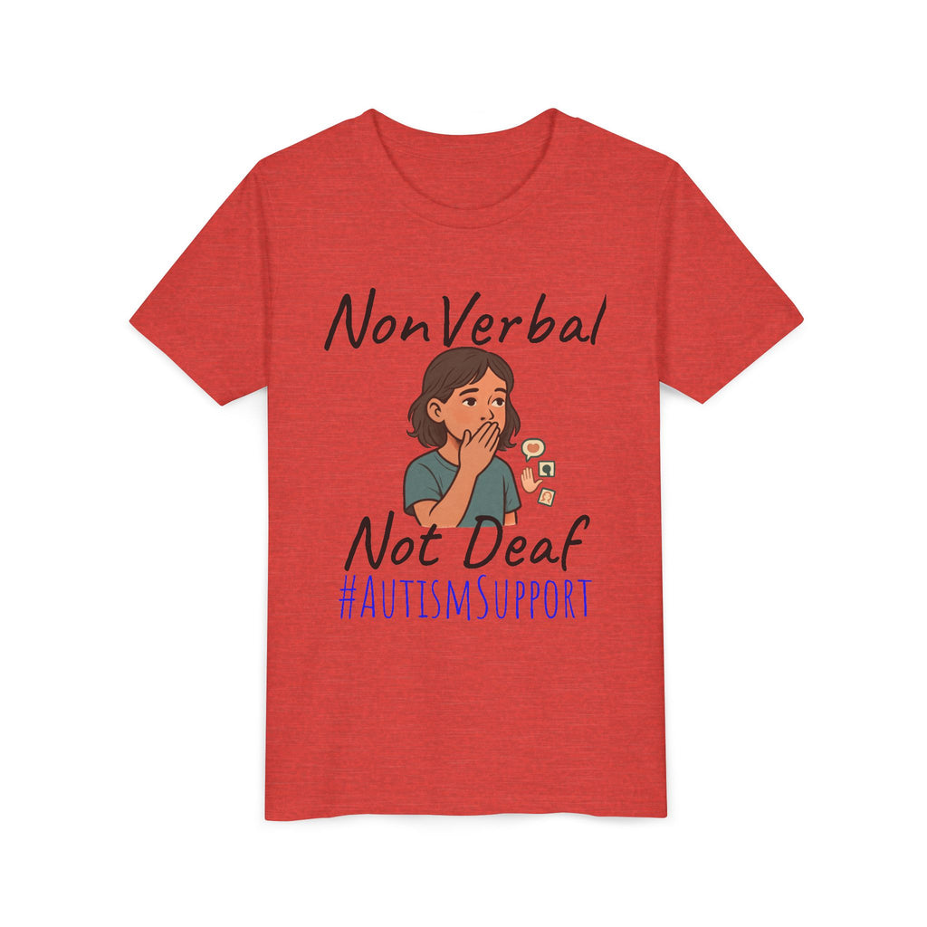 Autism Support Youth Tee — "NonVerbal Not Deaf" & Puzzle Piece "Unique'ism"